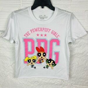 NWT THE POWERPUFF GIRLS PPG blossom, bubbles & buttercup white shirt size small